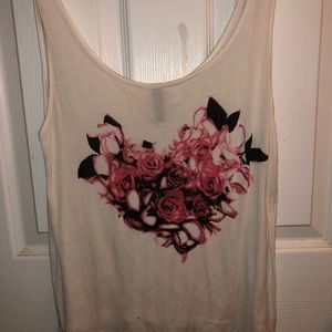 white designed tank top